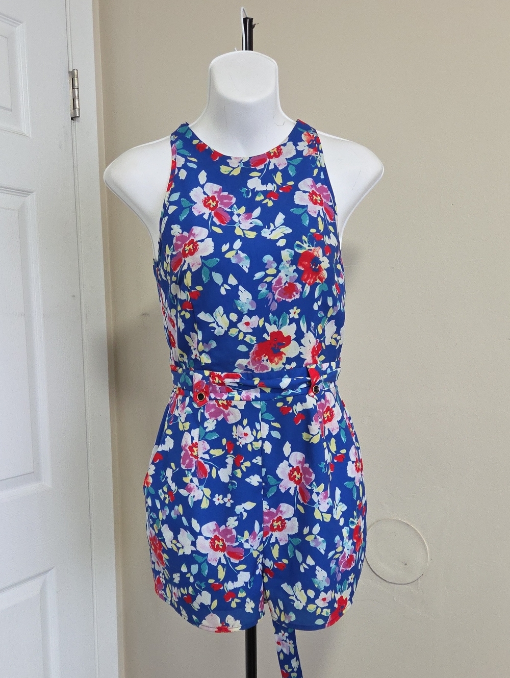 Yumi Kim Bright Blue Floral Romper